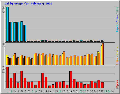 Daily usage for February 2025