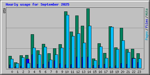 Hourly usage for September 2025